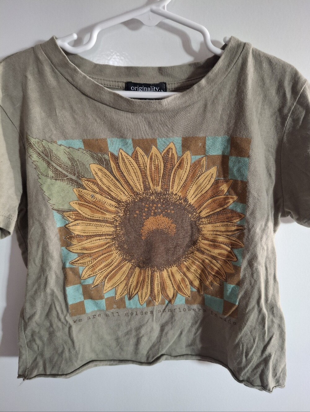 Originality Kids Olive Green Sunflower Graphic Tee
